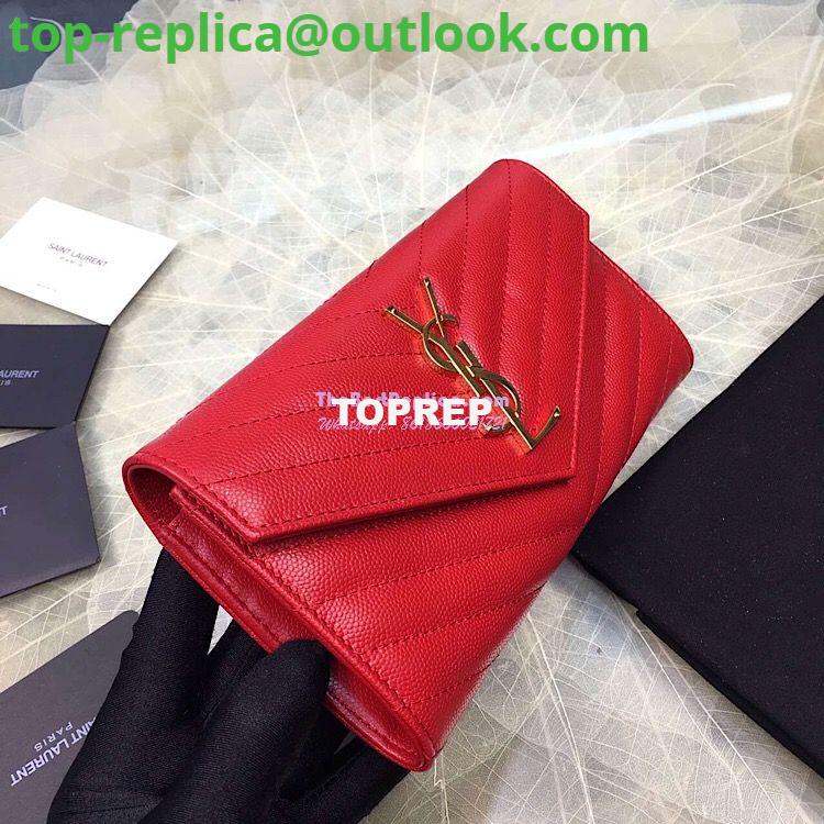 Replica YSL Saint Laurent Flap Wallet Textured Matelassé Leather 372264 Red 6 Replica YSL Saint Laurent Flap Wallet Textured Matelassé Leather 372264 Red 6
