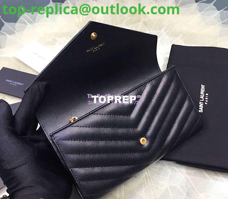 Replica YSL Saint Laurent Flap Wallet Textured Matelassé Leather 372264 Black 5 Replica YSL Saint Laurent Flap Wallet Textured Matelassé Leather 372264 Black 5