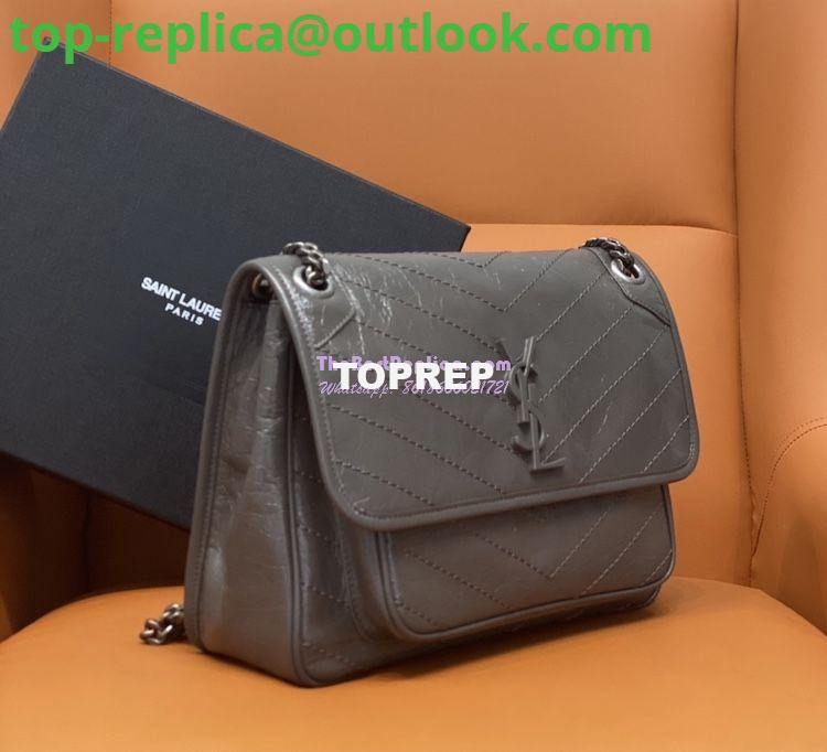 Replica YSL Saint Laurent Niki Chain Bag In Vintage Crinkled And Storm Grey Quilted Leather 498894 2 Replica YSL Saint Laurent Niki Chain Bag In Vintage Crinkled And Storm Grey Quilted Leather 498894 2
