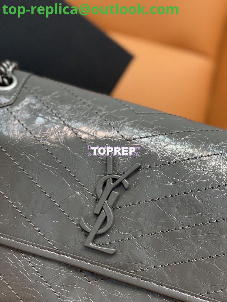 Replica YSL Saint Laurent Niki Chain Bag In Vintage Crinkled And Storm Grey Quilted Leather 498894 3 Replica YSL Saint Laurent Niki Chain Bag In Vintage Crinkled And Storm Grey Quilted Leather 498894 3