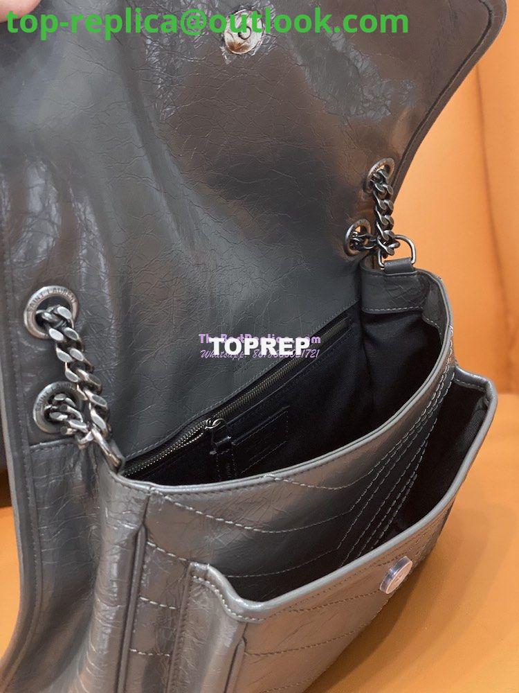 Replica YSL Saint Laurent Niki Chain Bag In Vintage Crinkled And Storm Grey Quilted Leather 498894 4 Replica YSL Saint Laurent Niki Chain Bag In Vintage Crinkled And Storm Grey Quilted Leather 498894 4