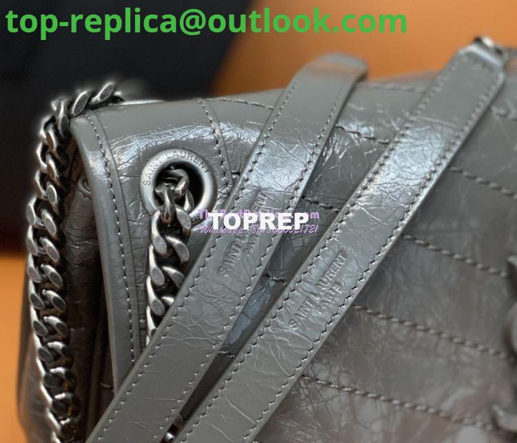 Replica YSL Saint Laurent Niki Chain Bag In Vintage Crinkled And Storm Grey Quilted Leather 498894 6 Replica YSL Saint Laurent Niki Chain Bag In Vintage Crinkled And Storm Grey Quilted Leather 498894 6