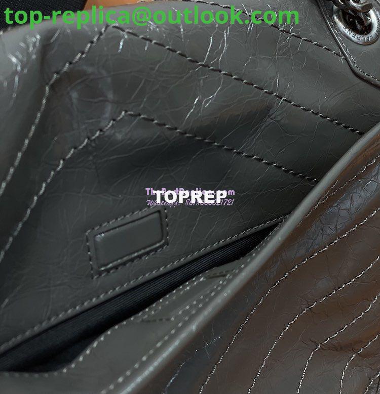 Replica YSL Saint Laurent Niki Chain Bag In Vintage Crinkled And Storm Grey Quilted Leather 498894 8 Replica YSL Saint Laurent Niki Chain Bag In Vintage Crinkled And Storm Grey Quilted Leather 498894 8