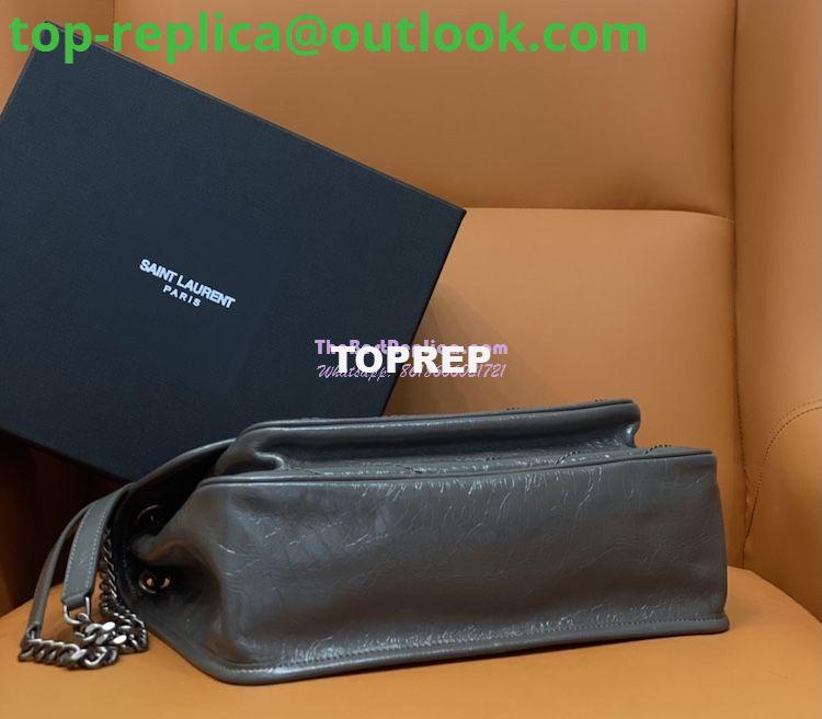 Replica YSL Saint Laurent Niki Chain Bag In Vintage Crinkled And Storm Grey Quilted Leather 498894 9 Replica YSL Saint Laurent Niki Chain Bag In Vintage Crinkled And Storm Grey Quilted Leather 498894 9