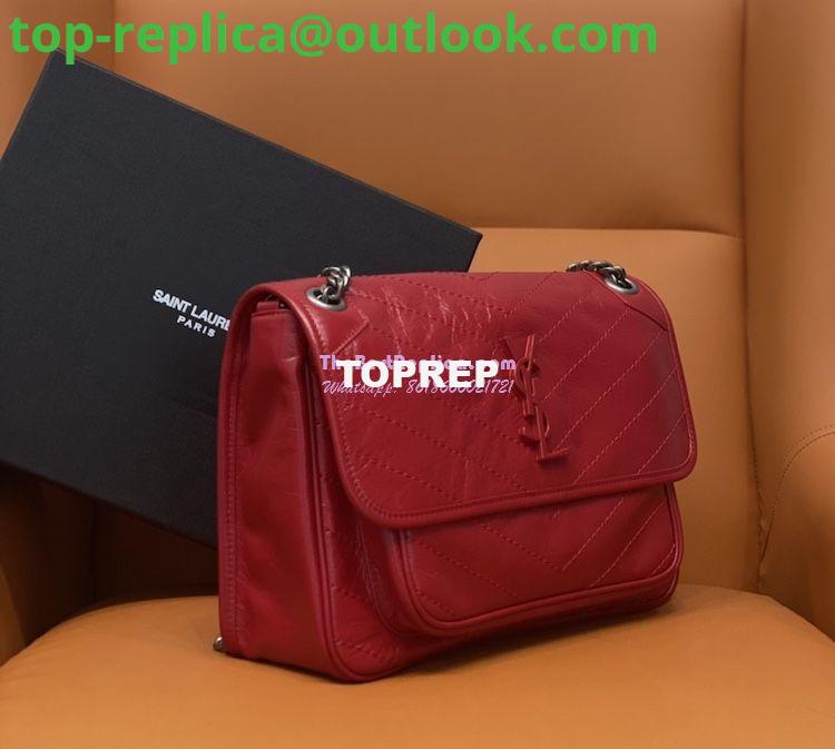 Replica YSL Saint Laurent Niki Chain Bag In Vintage Crinkled And Red Quilted Leather 498894 2 Replica YSL Saint Laurent Niki Chain Bag In Vintage Crinkled And Red Quilted Leather 498894 2
