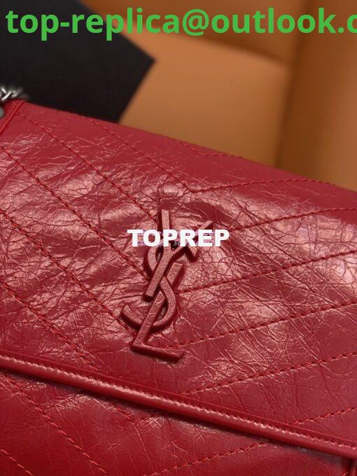 Replica YSL Saint Laurent Niki Chain Bag In Vintage Crinkled And Red Quilted Leather 498894 3