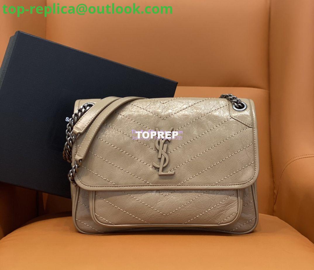 Replica YSL Saint Laurent Niki Chain Bag In Vintage Crinkled And Taupe Quilted Leather 498894 Replica YSL Saint Laurent Niki Chain Bag In Vintage Crinkled And Taupe Quilted Leather 498894