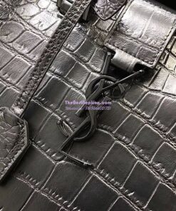 Replica YSL Saint Laurent Small Cabas In Black Crocodile Embossed Leather 424869 2