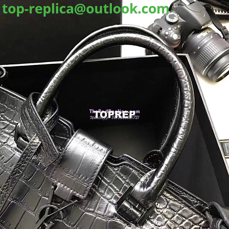 Replica YSL Saint Laurent Small Cabas In Black Crocodile Embossed Leather 424869 3 Replica YSL Saint Laurent Small Cabas In Black Crocodile Embossed Leather 424869 3