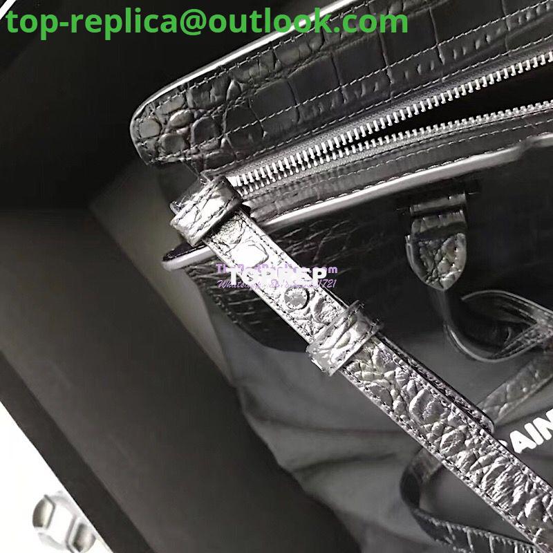 Replica YSL Saint Laurent Small Cabas In Black Crocodile Embossed Leather 424869 7 Replica YSL Saint Laurent Small Cabas In Black Crocodile Embossed Leather 424869 7