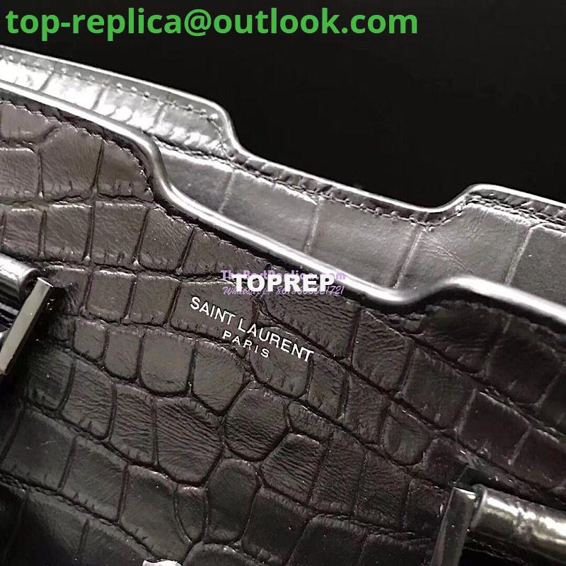 Replica YSL Saint Laurent Small Cabas In Black Crocodile Embossed Leather 424869 8 Replica YSL Saint Laurent Small Cabas In Black Crocodile Embossed Leather 424869 8