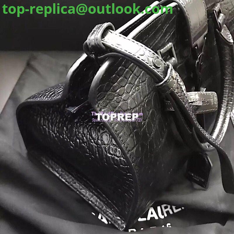 Replica YSL Saint Laurent Small Cabas In Black Crocodile Embossed Leather 424869 9 Replica YSL Saint Laurent Small Cabas In Black Crocodile Embossed Leather 424869 9