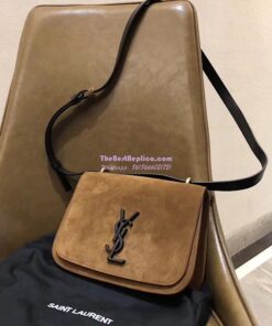 Replica YSL Saint Laurent Small Spontini Satchel in Suede leather 512853