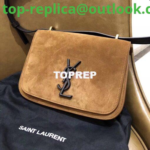 Replica YSL Saint Laurent Small Spontini Satchel in Suede leather 512853 4