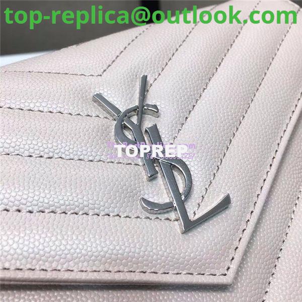 Replica YSL Saint Laurent Envelope Chain Wallet Grain De Poudre Rose in Silver Hardware 3 Replica YSL Saint Laurent Envelope Chain Wallet Grain De Poudre Rose in Silver Hardware 3