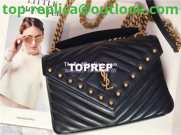 Replica Ysl Saint Laurent Top Handle Medium College Black Bag With gold Metal Chain 2 Replica Ysl Saint Laurent Top Handle Medium College Black Bag With gold Metal Chain 2