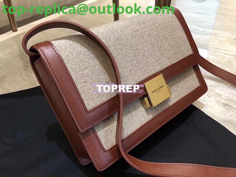 Replica YSL Saint Laurent Medium Bellechasse Satchel In Beige Linen Canvas And Cognac Leather 3 Replica YSL Saint Laurent Medium Bellechasse Satchel In Beige Linen Canvas And Cognac Leather 3