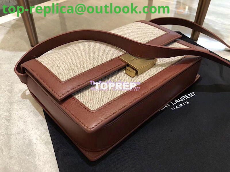 Replica YSL Saint Laurent Medium Bellechasse Satchel In Beige Linen Canvas And Cognac Leather 4 Replica YSL Saint Laurent Medium Bellechasse Satchel In Beige Linen Canvas And Cognac Leather 4