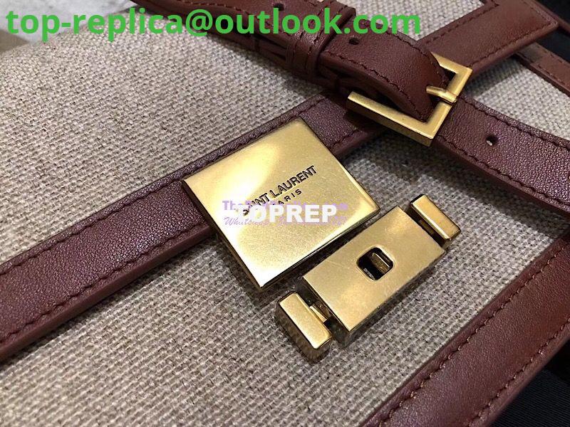 Replica YSL Saint Laurent Medium Bellechasse Satchel In Beige Linen Canvas And Cognac Leather 6 Replica YSL Saint Laurent Medium Bellechasse Satchel In Beige Linen Canvas And Cognac Leather 6