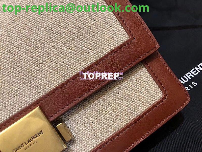 Replica YSL Saint Laurent Medium Bellechasse Satchel In Beige Linen Canvas And Cognac Leather 7 Replica YSL Saint Laurent Medium Bellechasse Satchel In Beige Linen Canvas And Cognac Leather 7