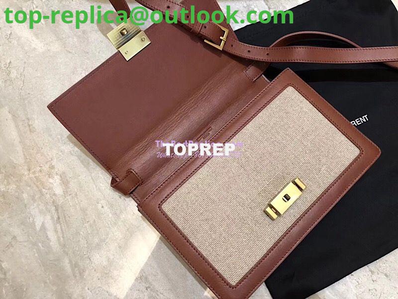 Replica YSL Saint Laurent Medium Bellechasse Satchel In Beige Linen Canvas And Cognac Leather 8 Replica YSL Saint Laurent Medium Bellechasse Satchel In Beige Linen Canvas And Cognac Leather 8