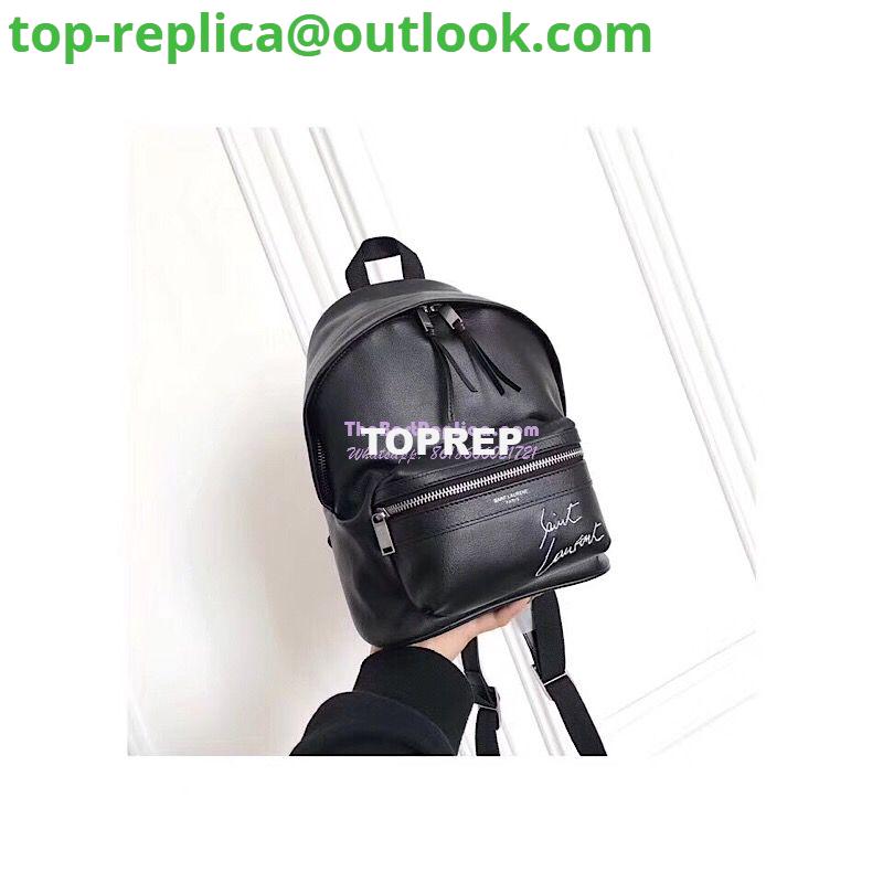 Replica YSL Saint Laurent mini toy city embroidered backpack in Black leather 505031 3 Replica YSL Saint Laurent mini toy city embroidered backpack in Black leather 505031 3
