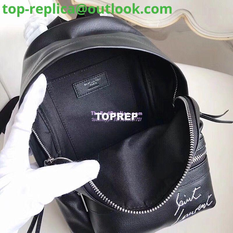 Replica YSL Saint Laurent mini toy city embroidered backpack in Black leather 505031 7 Replica YSL Saint Laurent mini toy city embroidered backpack in Black leather 505031 7
