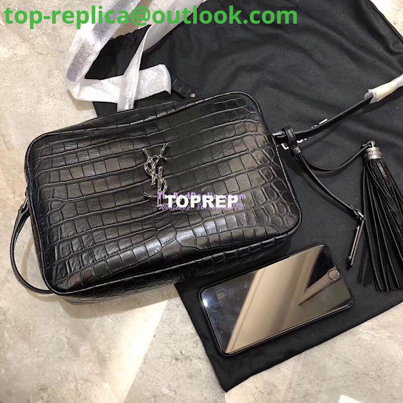 Replica YSL Saint Laurent Lou Camera Bag In Matte Black Crocodile-embossed Leather 505730 2 Replica YSL Saint Laurent Lou Camera Bag In Matte Black Crocodile-embossed Leather 505730 2