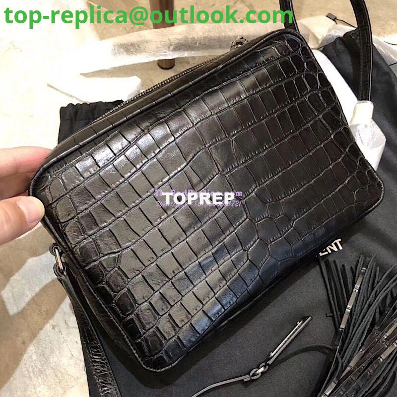 Replica YSL Saint Laurent Lou Camera Bag In Matte Black Crocodile-embossed Leather 505730 8 Replica YSL Saint Laurent Lou Camera Bag In Matte Black Crocodile-embossed Leather 505730 8