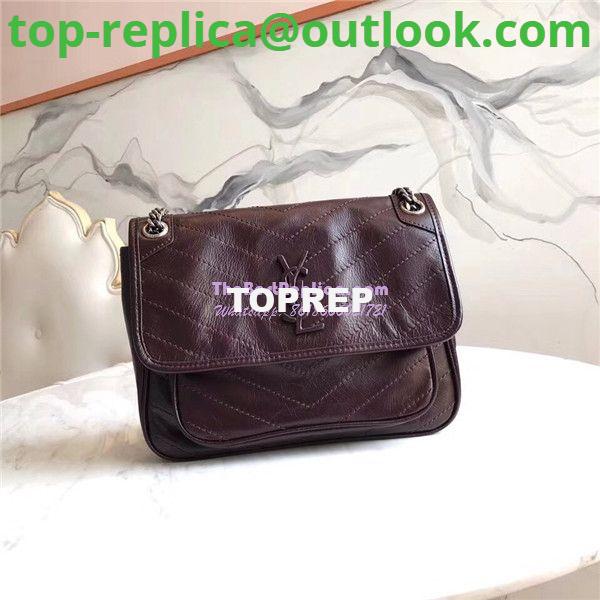 Replica YSL Saint Laurent Niki Chain Bag In Vintage Crinkled And Quilted Wine Red Leather 498894 Replica YSL Saint Laurent Niki Chain Bag In Vintage Crinkled And Quilted Wine Red Leather 498894