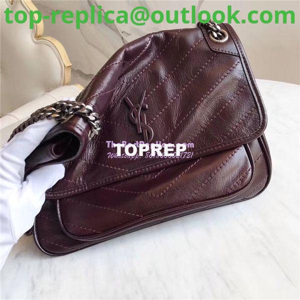 Replica YSL Saint Laurent Niki Chain Bag In Vintage Crinkled And Quilted Wine Red Leather 498894 2 Replica YSL Saint Laurent Niki Chain Bag In Vintage Crinkled And Quilted Wine Red Leather 498894 2