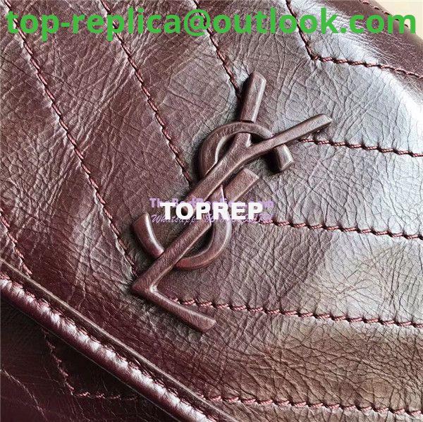 Replica YSL Saint Laurent Niki Chain Bag In Vintage Crinkled And Quilted Wine Red Leather 498894 3 Replica YSL Saint Laurent Niki Chain Bag In Vintage Crinkled And Quilted Wine Red Leather 498894 3
