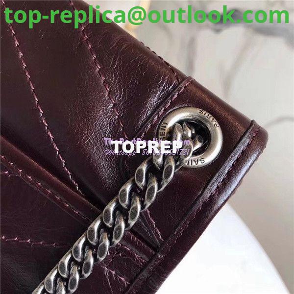 Replica YSL Saint Laurent Niki Chain Bag In Vintage Crinkled And Quilted Wine Red Leather 498894 4 Replica YSL Saint Laurent Niki Chain Bag In Vintage Crinkled And Quilted Wine Red Leather 498894 4