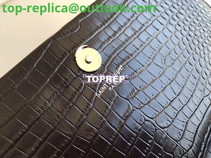 Replica YSL Classic Medium Kate Monogram Saint Laurent Tassel Satchel In Black Crocodile Embossed Shiny Leather 354119 in Silver hardware 7 Replica YSL Classic Medium Kate Monogram Saint Laurent Tassel Satchel In Black Crocodile Embossed Shiny Leather 354119 in Silver hardware 7