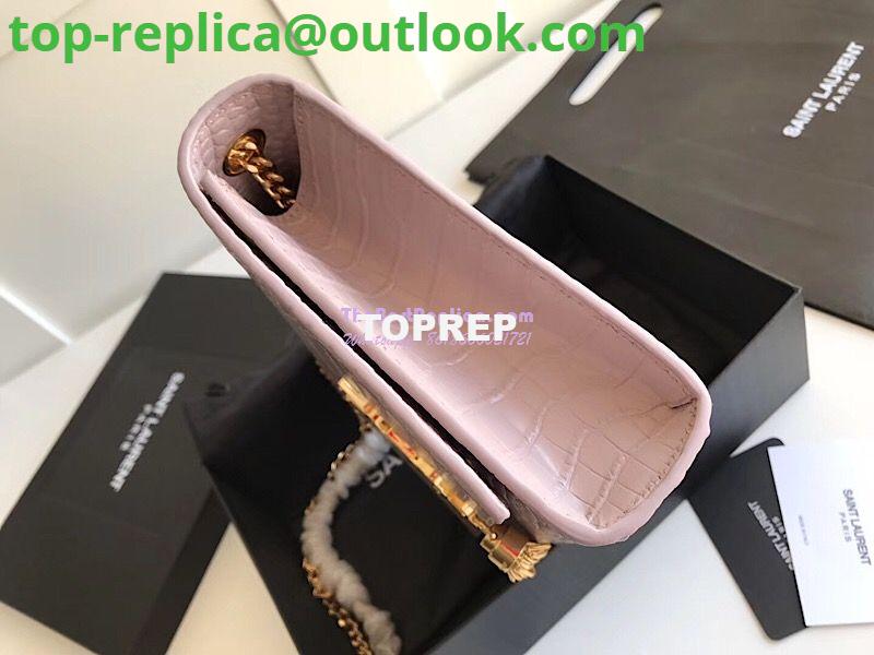 Replica YSL Classic Medium Kate Monogram Saint Laurent Tassel Satchel In Pink Crocodile Embossed Shiny Leather 354119 in gold hardware Replica YSL Classic Medium Kate Monogram Saint Laurent Tassel Satchel In Pink Crocodile Embossed Shiny Leather 354119 in gold hardware