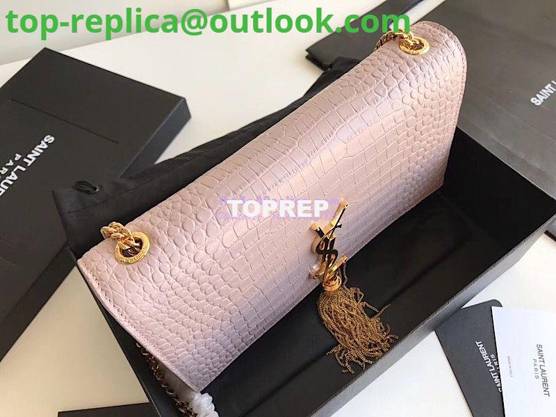 Replica YSL Classic Medium Kate Monogram Saint Laurent Tassel Satchel In Pink Crocodile Embossed Shiny Leather 354119 in gold hardware 2 Replica YSL Classic Medium Kate Monogram Saint Laurent Tassel Satchel In Pink Crocodile Embossed Shiny Leather 354119 in gold hardware 2