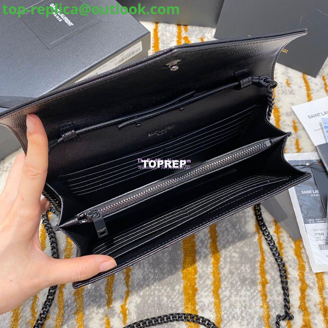 Replica YSL Saint Laurent Monogram Chain Wallet Grain De Poudre Black in Black Hardware 6 Replica YSL Saint Laurent Monogram Chain Wallet Grain De Poudre Black in Black Hardware 6