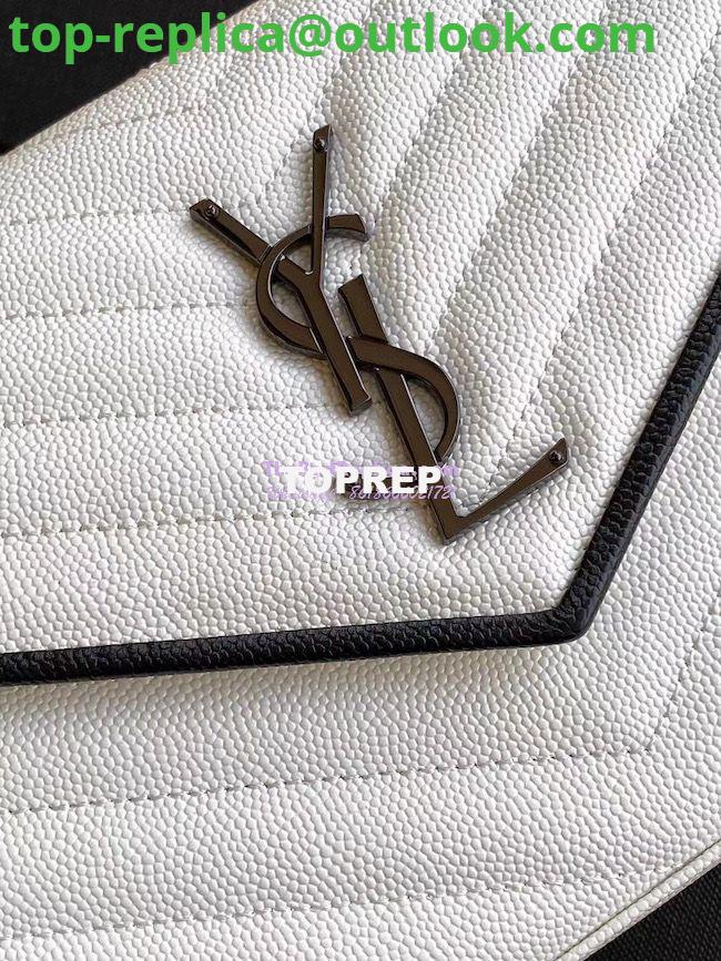 Replica YSL Saint Laurent Monogram Chain Wallet Grain De Poudre White in Black Hardware 2 Replica YSL Saint Laurent Monogram Chain Wallet Grain De Poudre White in Black Hardware 2