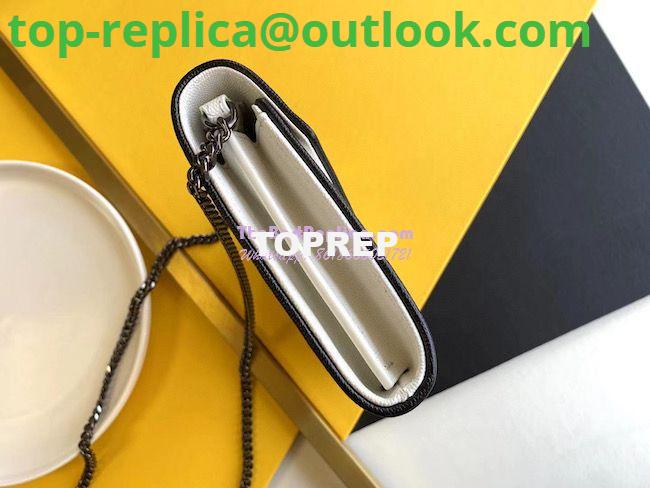 Replica YSL Saint Laurent Monogram Chain Wallet Grain De Poudre White in Black Hardware 3 Replica YSL Saint Laurent Monogram Chain Wallet Grain De Poudre White in Black Hardware 3