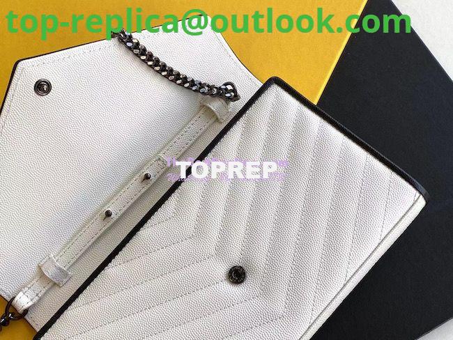 Replica YSL Saint Laurent Monogram Chain Wallet Grain De Poudre White in Black Hardware 4 Replica YSL Saint Laurent Monogram Chain Wallet Grain De Poudre White in Black Hardware 4