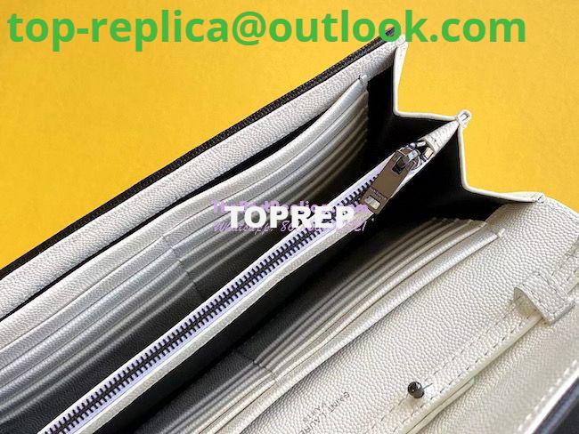 Replica YSL Saint Laurent Monogram Chain Wallet Grain De Poudre White in Black Hardware 7 Replica YSL Saint Laurent Monogram Chain Wallet Grain De Poudre White in Black Hardware 7