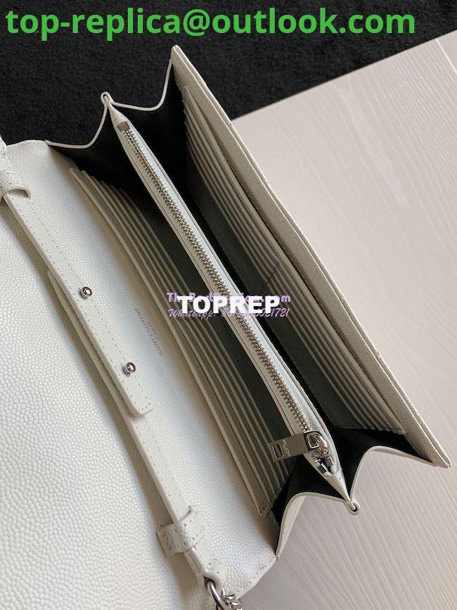 Replica YSL Saint Laurent Monogram Chain Wallet Grain De Poudre White in Silver Hardware 7 Replica YSL Saint Laurent Monogram Chain Wallet Grain De Poudre White in Silver Hardware 7