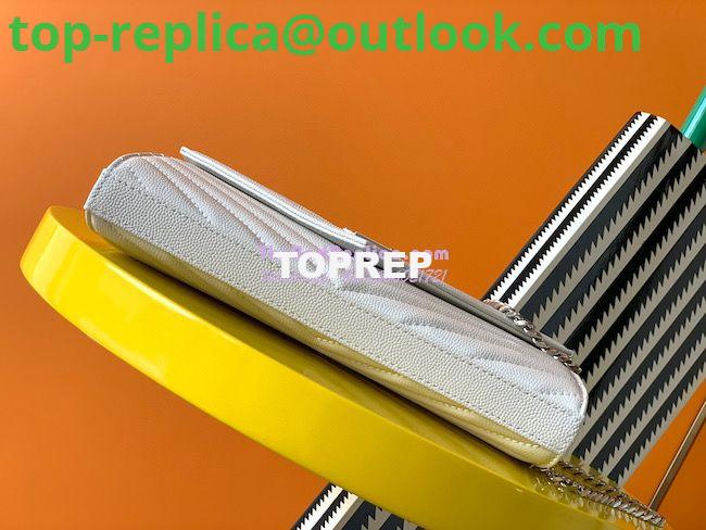 Replica YSL Saint Laurent Monogram Chain Wallet Grain De Poudre White in Silver Hardware 9 Replica YSL Saint Laurent Monogram Chain Wallet Grain De Poudre White in Silver Hardware 9