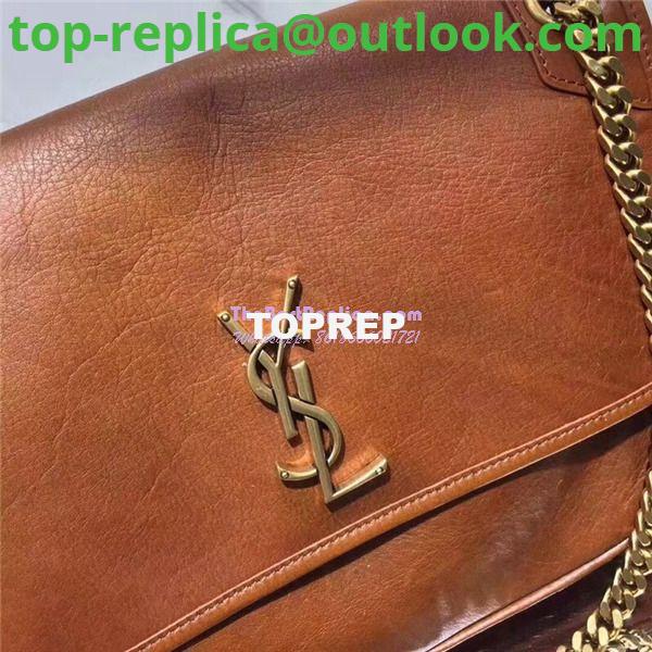 Replica YSL Saint Laurent niki chain bag in vintage crinkled and quilted cognac leather 2 Replica YSL Saint Laurent niki chain bag in vintage crinkled and quilted cognac leather 2