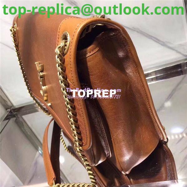 Replica YSL Saint Laurent niki chain bag in vintage crinkled and quilted cognac leather 4 Replica YSL Saint Laurent niki chain bag in vintage crinkled and quilted cognac leather 4