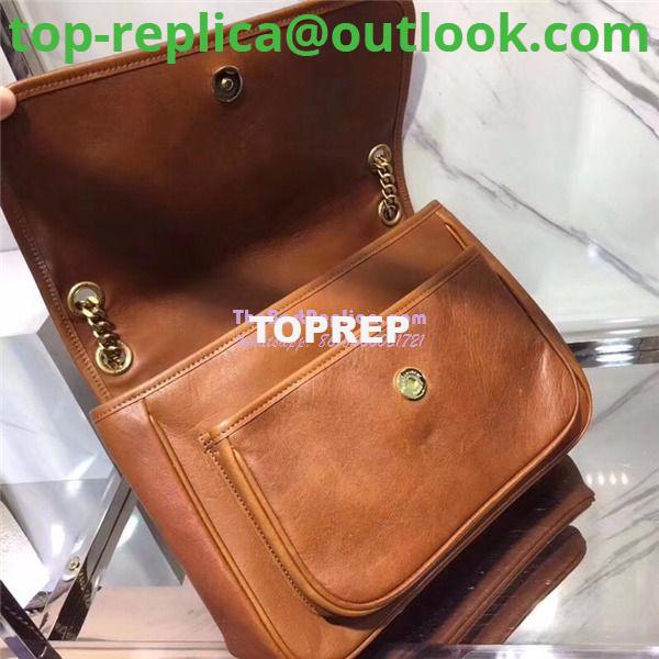 Replica YSL Saint Laurent niki chain bag in vintage crinkled and quilted cognac leather 7 Replica YSL Saint Laurent niki chain bag in vintage crinkled and quilted cognac leather 7