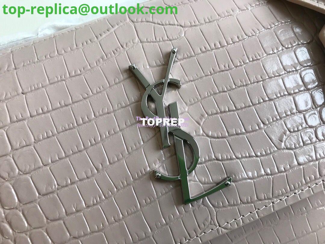 Replica YSL Saint Laurent Medium Sunset Monogram pink crocodile embossed bag 2 Replica YSL Saint Laurent Medium Sunset Monogram pink crocodile embossed bag 2