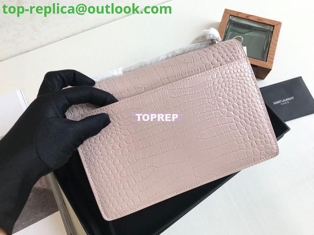 Replica YSL Saint Laurent Medium Sunset Monogram pink crocodile embossed bag 5 Replica YSL Saint Laurent Medium Sunset Monogram pink crocodile embossed bag 5