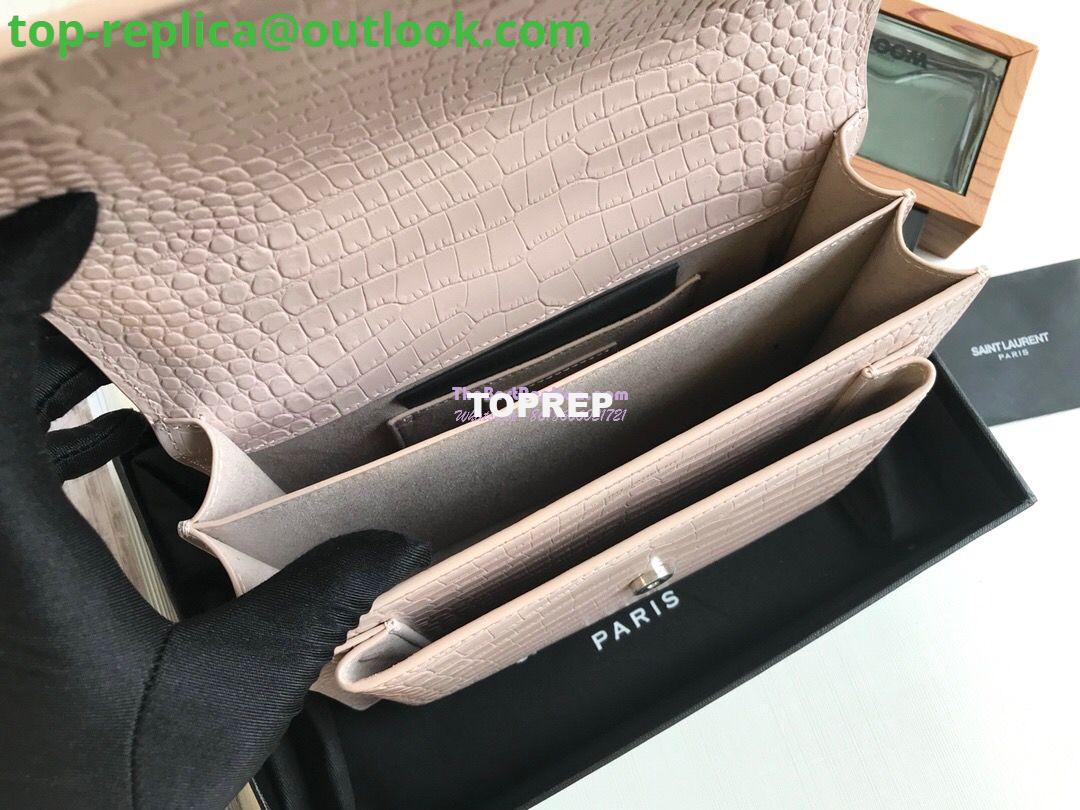 Replica YSL Saint Laurent Medium Sunset Monogram pink crocodile embossed bag 8 Replica YSL Saint Laurent Medium Sunset Monogram pink crocodile embossed bag 8