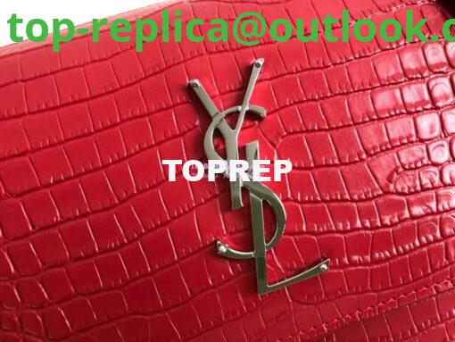 Replica YSL Saint Laurent Medium Sunset Monogram red crocodile embossed bag 2